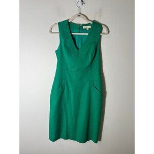Etcetera Kelly Green Sleeveless V-Neck Knee Length Dress Sz 2